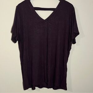Mi Black Short Sleeve Relaxed Backless Tee